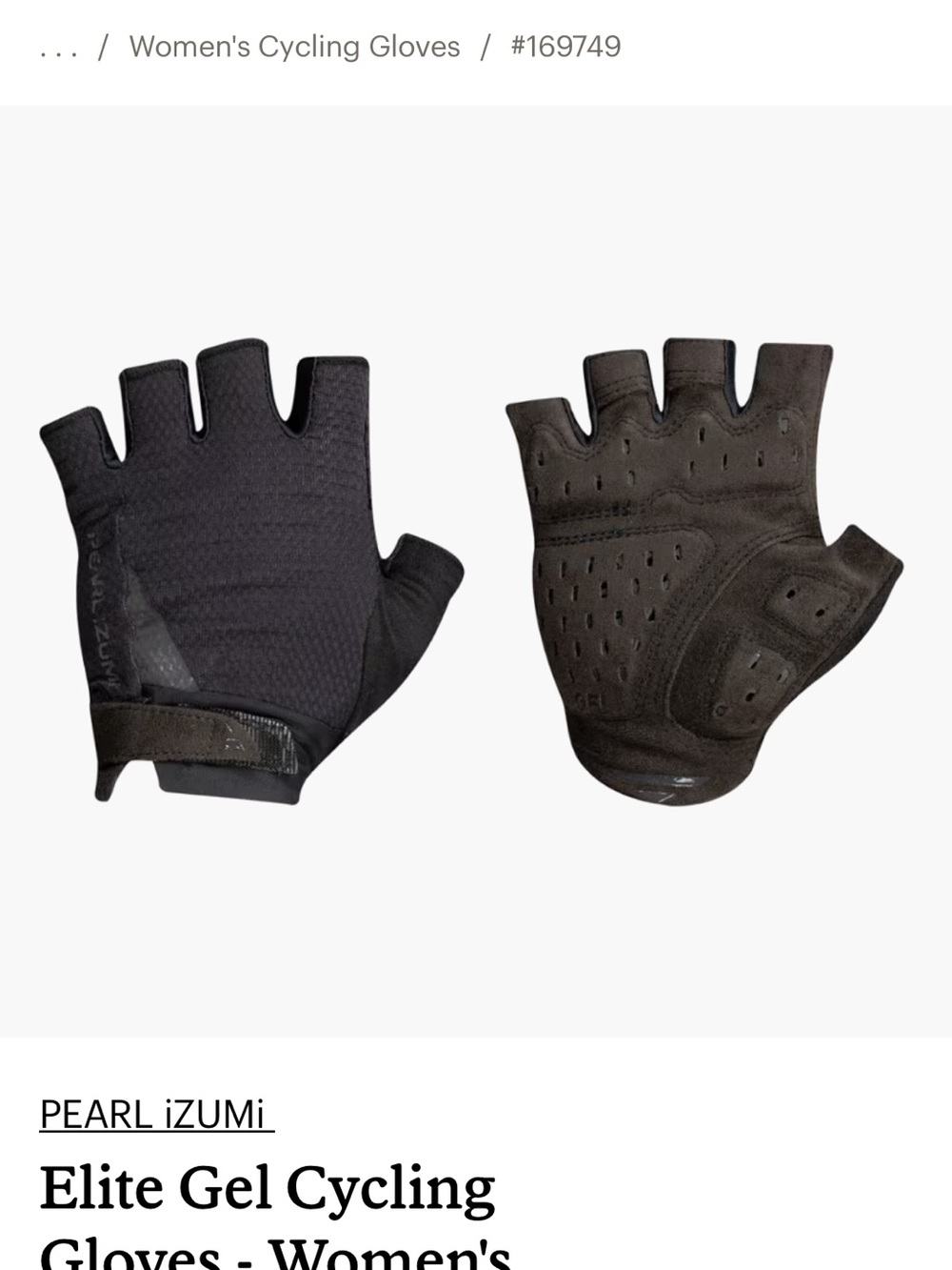 Pearl iZumi Elite Gel Short-Finger Cycling Gloves Women’s - Black